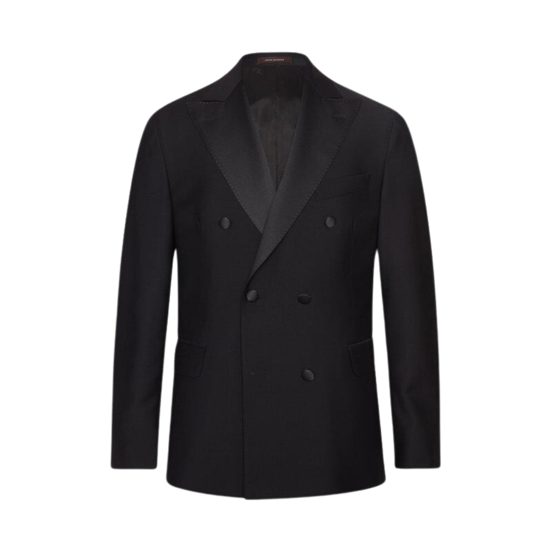 Oscar Jacobson |  Farris Double Breasted Tuxedo  Blazer | Black