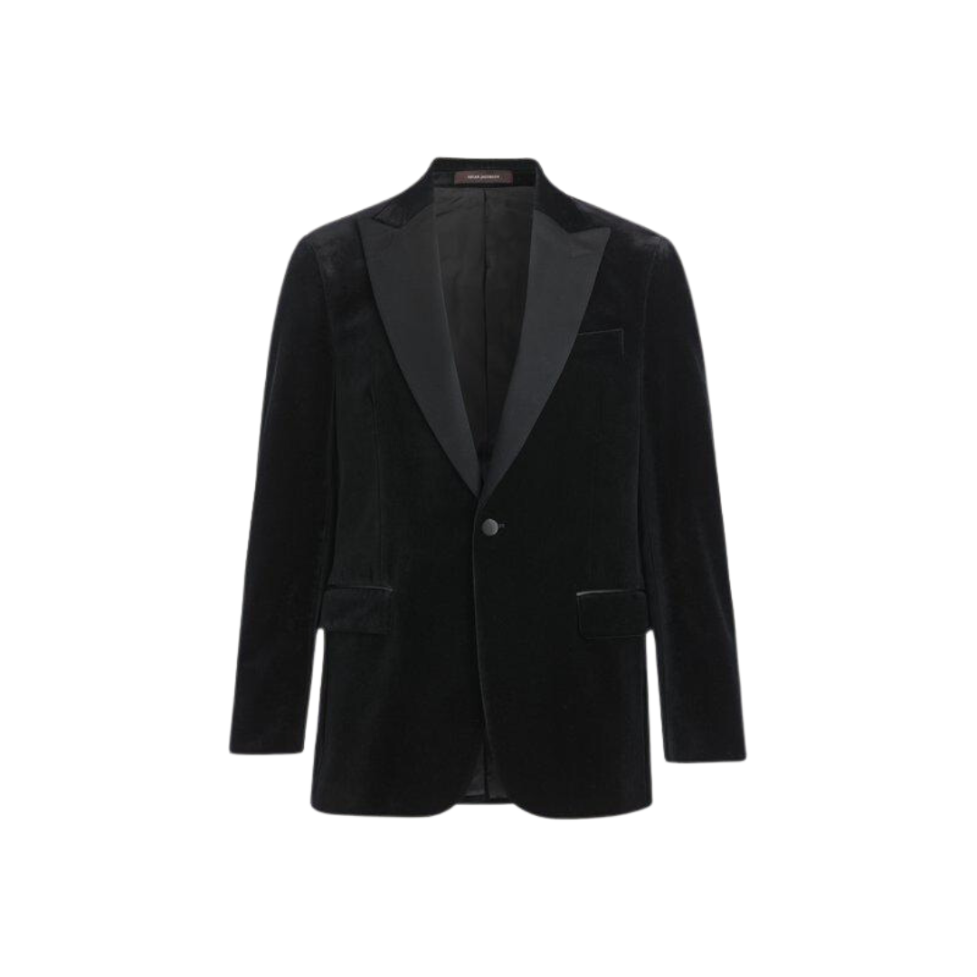 Oscar Jacobson |  Frampton Single Breasted Tuxedo Blazer  | Black